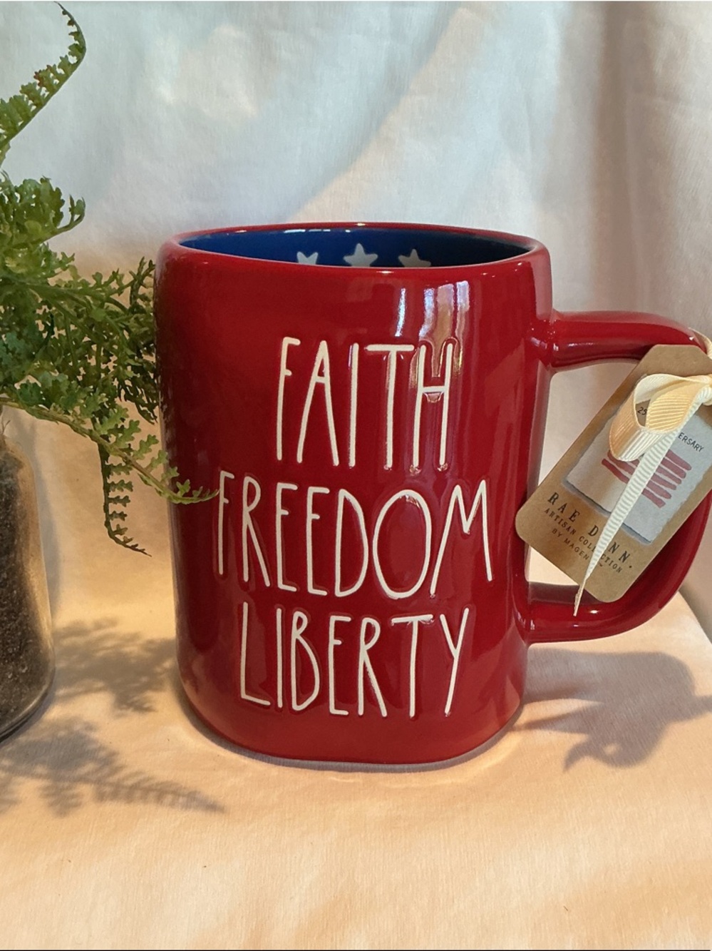 Rae Dunn Patriotic FAITH FREEDOM LIBERTY Mug